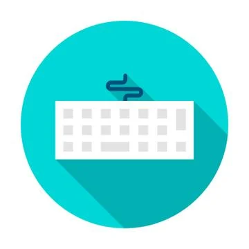 Computer Keyboard Circle Icon Illustrazione stock