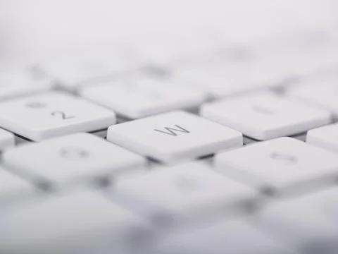 Computer Keyboard close-up and W key Stock Photos