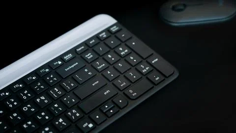 Computer keyboard close up on the desk Stock Photos