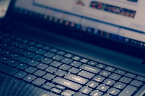 Computer keyboard close-up with empty space Stock Photos