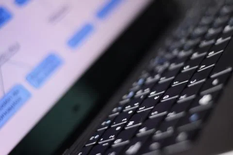 Computer keyboard close-up with empty space, laptop keyboard Foto stock