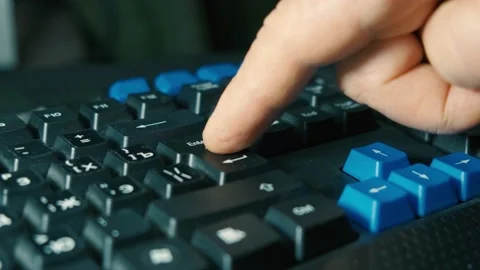 Computer keyboard close up. Type on enter button Stock Footage 167356631