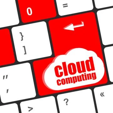 Computer keyboard for cloud computing, business concept 스톡 일러스트