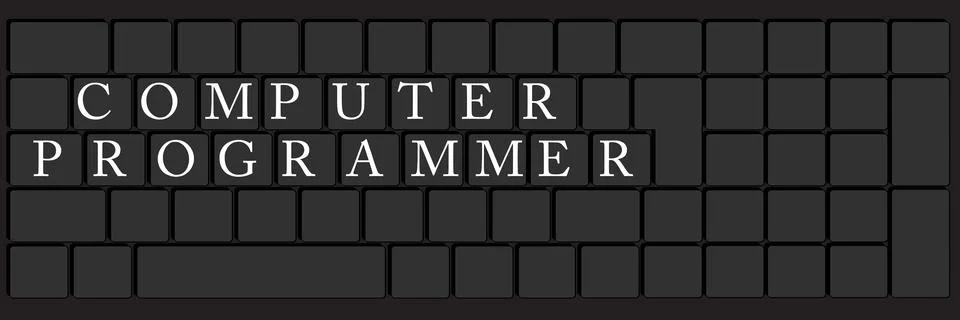 Computer Keyboard with Computer Programmer text. Close-up of an electronic .. Stock Illustration