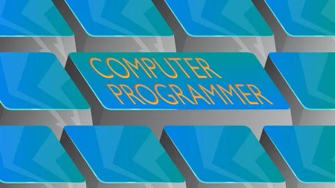 Computer Keyboard with Computer Programmer text. Close-up of an electronic .. Stock-Illustration