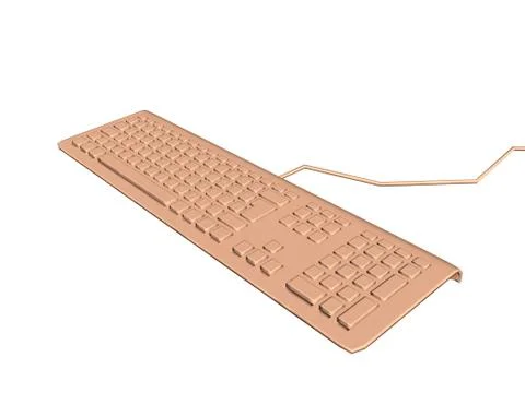 Computer keyboard with connection cable Stock Illustration