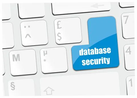 Computer keyboard with database security written on it イラスト素材