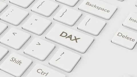 Computer keyboard with DAX index button Stock Footage