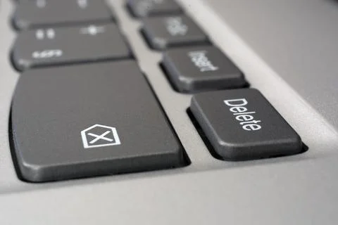 Computer keyboard with delete and backspace keys on foreground Stock Photos