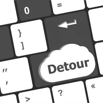 Computer keyboard with detour key - technology background Stock Illustration