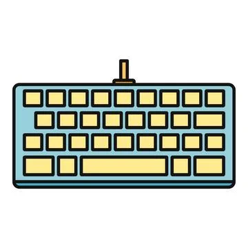 Computer keyboard device for data input vector icon Illustrazione stock