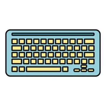 Computer keyboard device for digital data inputting Illustrazione stock