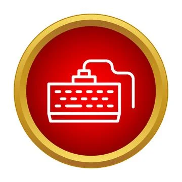 Computer keyboard device for inputting data icon 库存插图