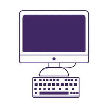 Computer keyboard device technology isolated icon on white background Stock Illustration