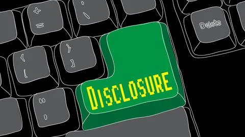 Computer Keyboard with Disclosure text. Close-up of an electronic Computer De Stock Illustration