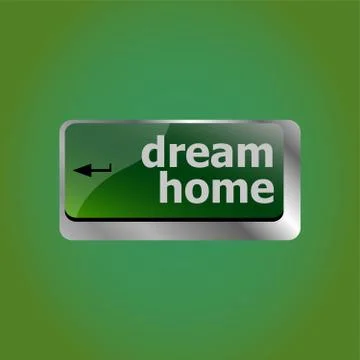 Computer keyboard with dream home key - technology background Stock Illustration