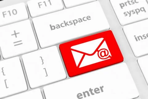 Computer keyboard with e-mail key Stock Illustration