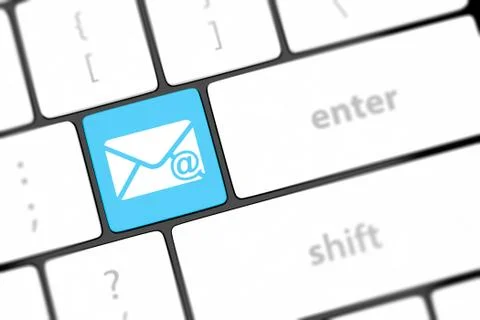 Computer keyboard with e-mail key Illustrazione stock