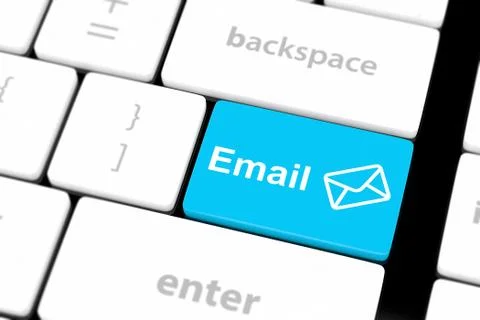Computer keyboard with e-mail key Illustrazione stock