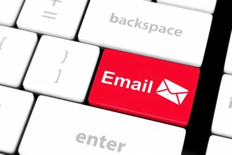Computer keyboard with e-mail key Stock Illustration