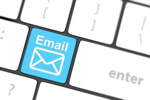 Computer keyboard with e-mail key Stock Illustration