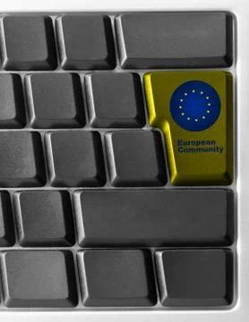 Computer keyboard with ec button Stock Illustration