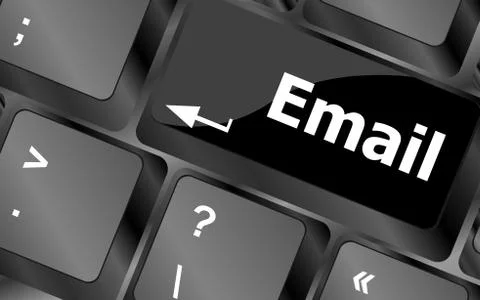 Computer keyboard with Email key - business concept Stock Illustration