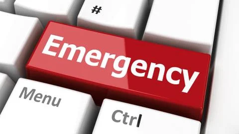 Computer keyboard Emergency Stock Illustration