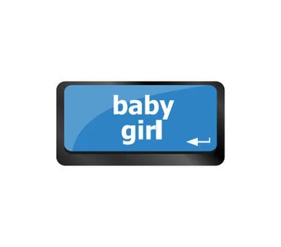 Computer keyboard enter key button - baby girl Stock Illustration