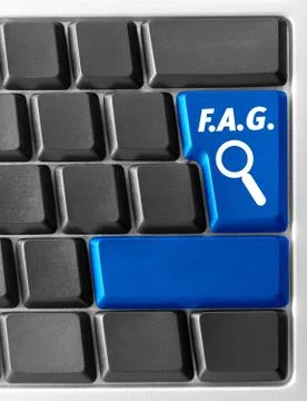 Computer keyboard with "faq" key 스톡 일러스트