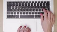 Computer Keyboard With Female Hands Typing - Top View 4K Stock Footage