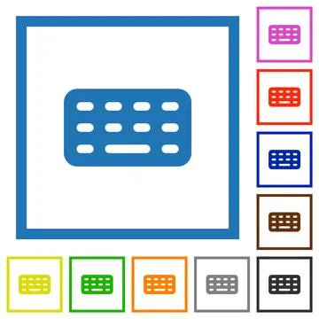 Computer keyboard flat framed icons イラスト素材