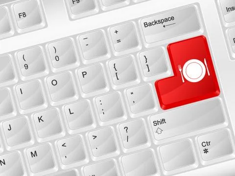 Computer keyboard food Stock Illustration
