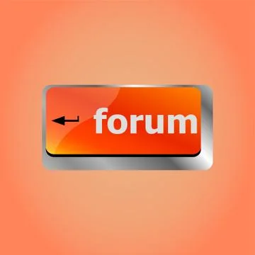 Computer keyboard with forum key - business concept Stock Illustration