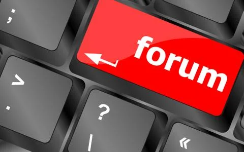 Computer keyboard with forum key - business concept Stock Illustration