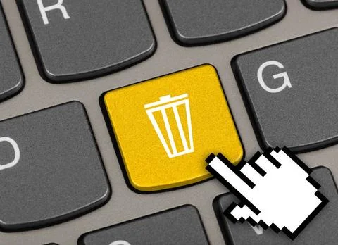 Computer keyboard with garbage key Computer keyboard with garbage key - te... Stock Photos