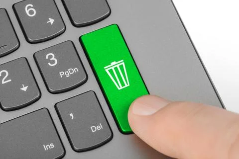 Computer keyboard with garbage key Stock Photos