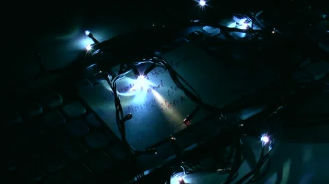 Computer keyboard with garlands Stock Footage 43362400