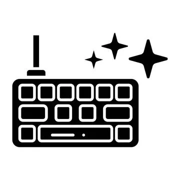 Computer Keyboard Glyph Icon Stock Illustration