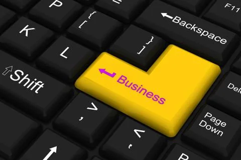 Computer keyboard .With green business key. Stock Illustration