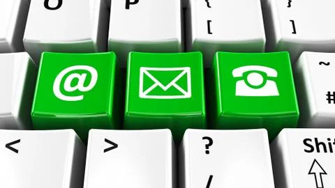Computer keyboard green contact Stock Illustration