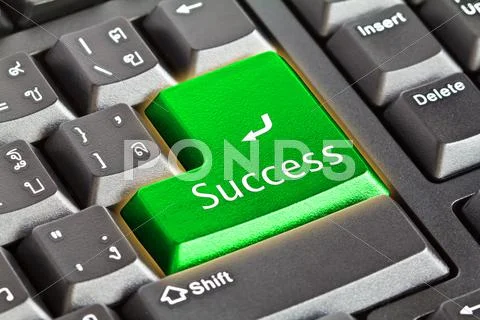 Computer keyboard - green key Stock Illustration
