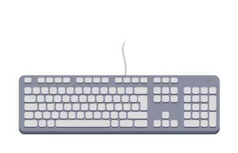 Computer keyboard grey Stock Illustration