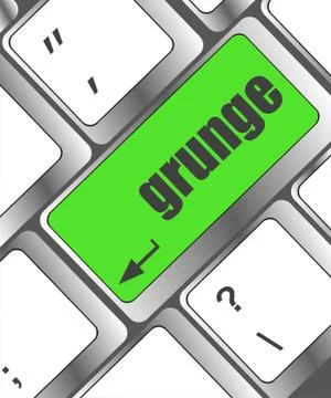 Computer keyboard with grunge word on enter button 스톡 일러스트