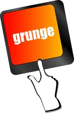 Computer keyboard with grunge word on enter button, Stock Illustration