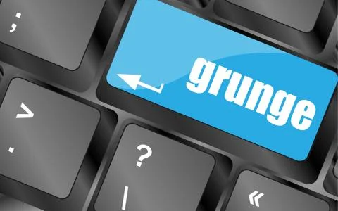 Computer keyboard with grunge word on enter button, Stock Illustration