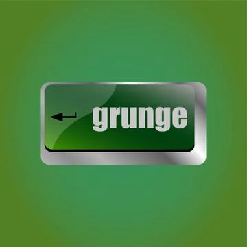 Computer keyboard with grunge word on enter button Illustrazione stock
