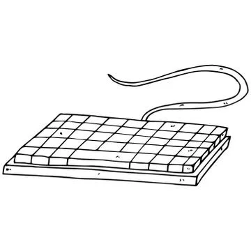 Computer keyboard. Hand drawn computer keyboard. Illustrazione stock