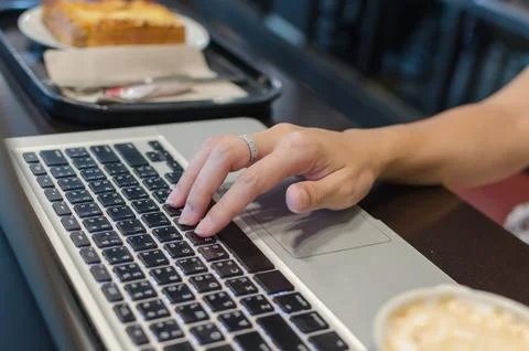 Computer keyboard hand Stock Photos