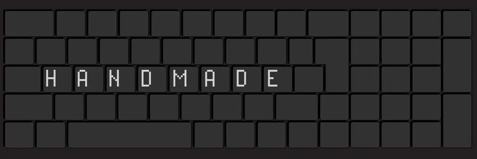 Computer Keyboard with Handmade text. Close-up of an electronic Computer Devi Stock Illustration